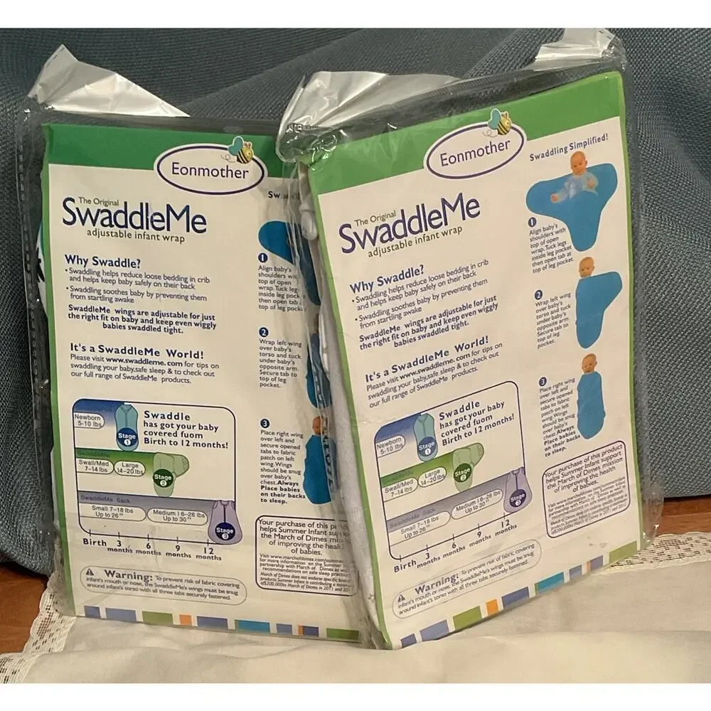 Eonmother Swaddle Me Adjustable Infant Wrap 7-14 lb Small/Medium 2 Pack Lot Of 2